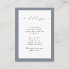 Dusty Blue Burgundy Red Floral Wedding Details Begleitkarte