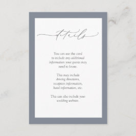 Dusty Blue Burgundy Red Floral Wedding Details Begleitkarte