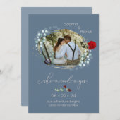 Dusty Blue Burgundy sagte Yes Foto Save The Date (Vorne/Hinten)