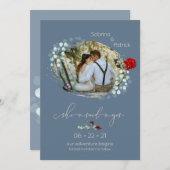 Dusty Blue Burgundy sagte Yes Foto SavetheDate Save The Date (Vorne/Hinten)