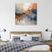 Dusty Blue Burnt Orange Marine Abstrakt Leinwanddruck (Insitu (Schlafzimmer))