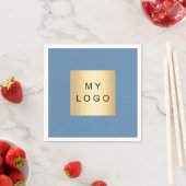 Dusty Blue Business Logo Serviette (Beispiel)