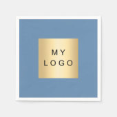 Dusty Blue Business Logo Serviette (Vorderseite)
