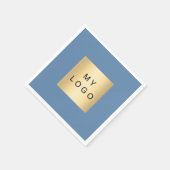 Dusty Blue Business Logo Serviette (Ecke)