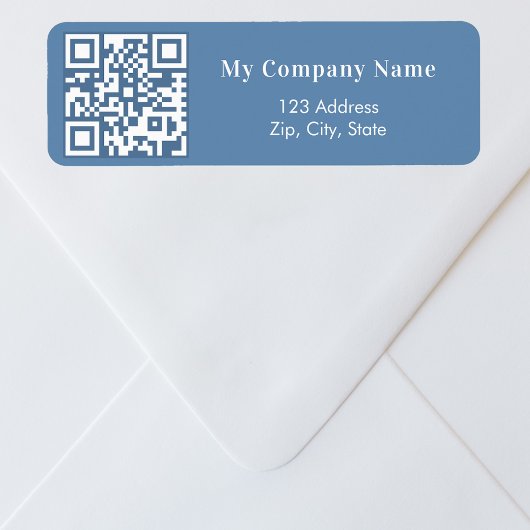 Dusty Blue Business qr Rücksendeadresse