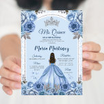 Dusty Blue Butterfly Prinzessin Silver Quinceañera Einladung<br><div class="desc">Dusty Blue Butterfly Prinzessin Silver Quinceañera Einladung Mis Quince 15 Anos,  16. Geburtstagsschmetterling.</div>
