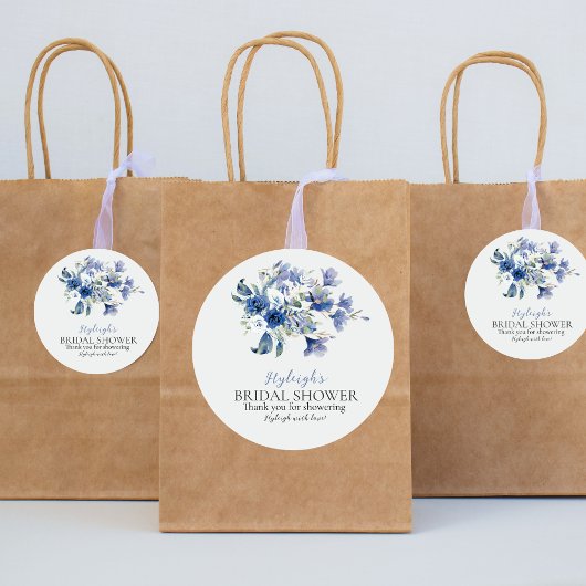 Dusty Blue Calla Lily Ribbon Bow Danke, Sticker