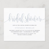 Dusty Blue Calligraphy Bridal Dusche Einladung (Vorderseite)