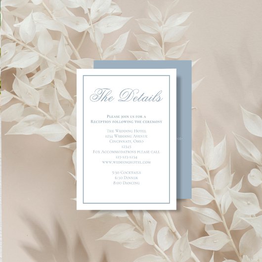 Dusty Blue Calligraphy Details UAWG Begleitkarte