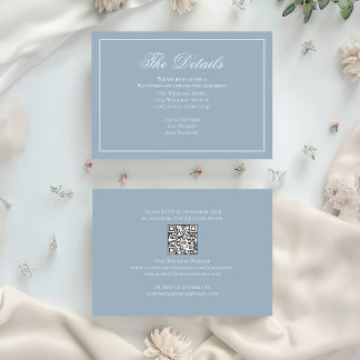 Dusty Blue Calligraphy Elegante Details UAWG Begleitkarte