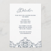 Dusty Blue Calligraphy Elegante Wedding Details Begleitkarte (Vorderseite)