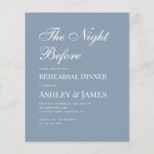 Dusty Blue Calligraphy Probe Dinner Einladung (Vorderseite)