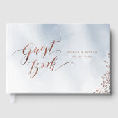 Dusty blue calligraphy rustic wedding guest book gästebuch (Vorderseite)