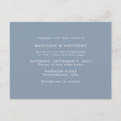 Dusty Blue Calligraphy Save the Date Wedding Foto Einladungspostkarte (Rückseite)