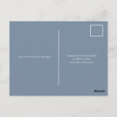 Dusty Blue Calligraphy Wedding RSVP Card Postkarte (Rückseite)