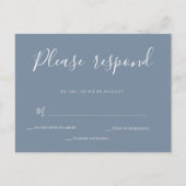 Dusty Blue Calligraphy Wedding RSVP Card Postkarte (Vorderseite)