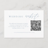 Dusty Blue Calligraphy Wedding Website QR Code Begleitkarte (Vorderseite)