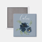 Dusty Blue Calm Script Watercolor Moderne Elegant Magnet (Vorderseite/Rückseite)