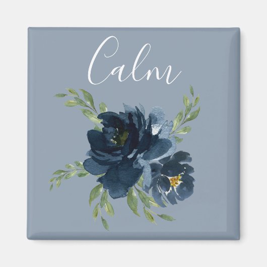 Dusty Blue Calm Script Watercolor Moderne Elegant Magnet (Vorne)