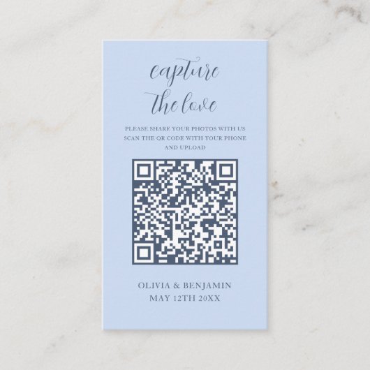 Dusty Blue | Capture the Liebe QR Code Begleitkarte (Vorderseite)