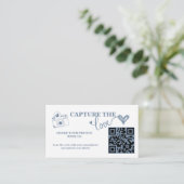 Dusty Blue Capture the Liebe QR Code Wedding Begleitkarte (Stehend Vorderseite)