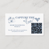 Dusty Blue Capture the Liebe QR Code Wedding Begleitkarte (Vorderseite)