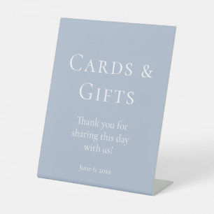 Dusty Blue Cards and Gifts Brautparty Sockelschild