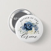 Dusty Blue Champagne Elfenbeinmutter des Bräutigam Button (Vorne & Hinten)