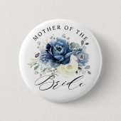 Dusty Blue Champagne Elfenbeinmutter of the Bride  Button (Vorderseite)