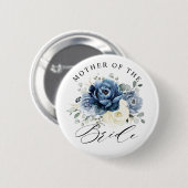 Dusty Blue Champagne Elfenbeinmutter of the Bride  Button (Vorne & Hinten)