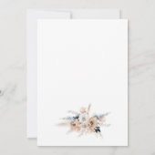 Dusty Blue Champagne Floral Boho Brautparty Einladung (Rückseite)