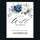 Dusty Blue Champagne Ivory Floral Well wünscht Poster<br><div class="desc">Dusty blauen Blumen Brautparty / Hochzeit auch Wünsche für den neuen Mr. Und Mrs. mit eleganten Bouquet von marineblau, königsblau , weiß , gold, Champagner Elfenbein, rot Farbe Rose , ranunculus Blume Knospen und schlaue grün eucalyptus Blätter und elegantes Aquarellbouquet. Bitte kontaktieren Sie mich für Hilfe bei der Anpassung oder...</div>