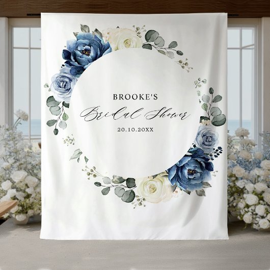 Dusty Blue Champagne Ivory Foto Stand Hintergrund Wandteppich