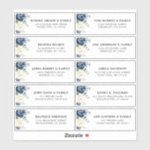Dusty Blue Champagne Ivory Wedding Guest Address Aufkleber (Blatt)