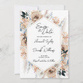 Dusty Blue Champagne Wedding Foto Save the Date (Vorderseite)