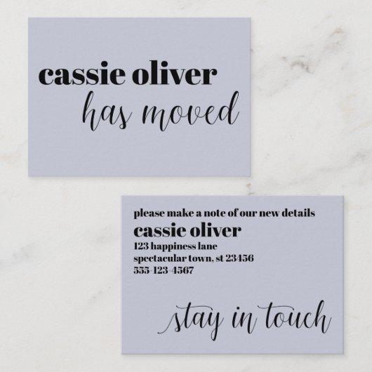 Dusty Blue Change Card: Single Person Visitenkarte (Vorne/Hinten)