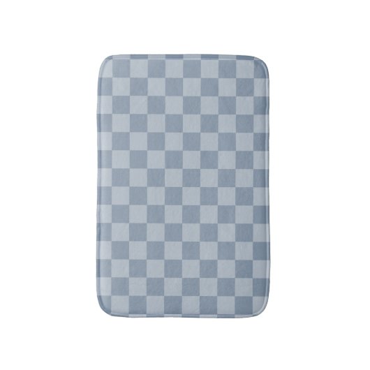 Dusty Blue Checkerboard Badematte (Vorderseite Vertikal)