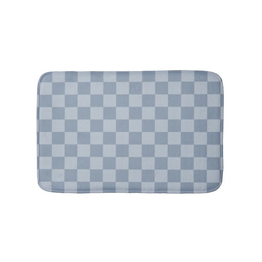 Dusty Blue Checkerboard Badematte (Vorderseite)
