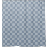 Dusty Blue Checkerboard Duschvorhang (Vorderseite)