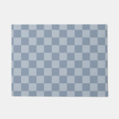 Dusty Blue Checkerboard Fußmatte (Vorderseite)