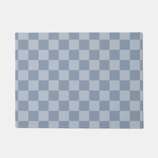 Dusty Blue Checkerboard Fußmatte (Vorderseite)