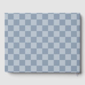 Dusty Blue Checkerboard Gästebuch (Rückseite)