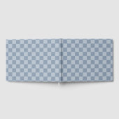 Dusty Blue Checkerboard Gästebuch (Voll)