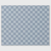Dusty Blue Checkerboard Geschenkpapier (Flach)