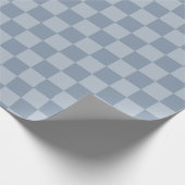 Dusty Blue Checkerboard Geschenkpapier (Ecke)