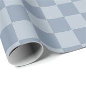 Dusty Blue Checkerboard Geschenkpapier (Rolleneckpunkt)