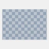Dusty Blue Checkerboard Geschenkpapier Set (Vorderseite 2)