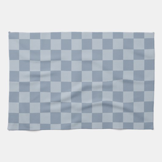 Dusty Blue Checkerboard Geschirrtuch (Horizontal)