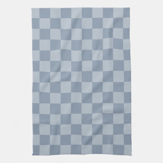 Dusty Blue Checkerboard Geschirrtuch (Vertikal)