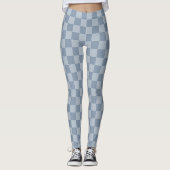 Dusty Blue Checkerboard Leggings (Vorderseite)
